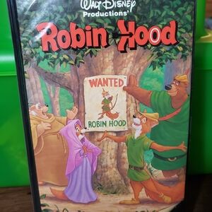 Disney Robin Hood VHS with Black and Red Design